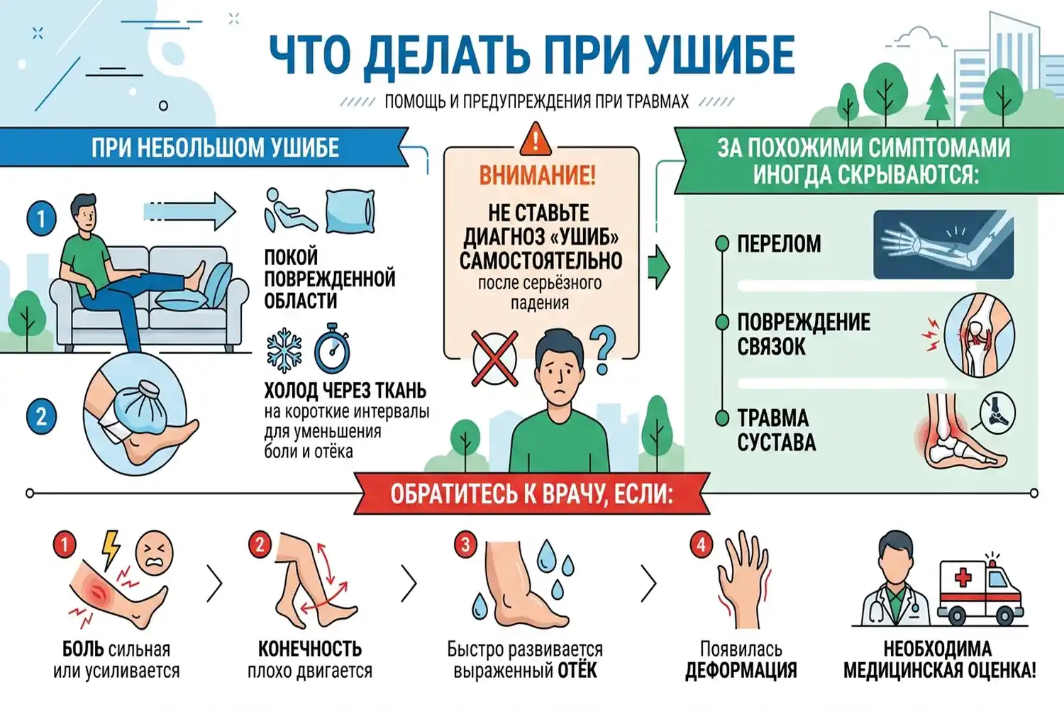 что делать при ушибе